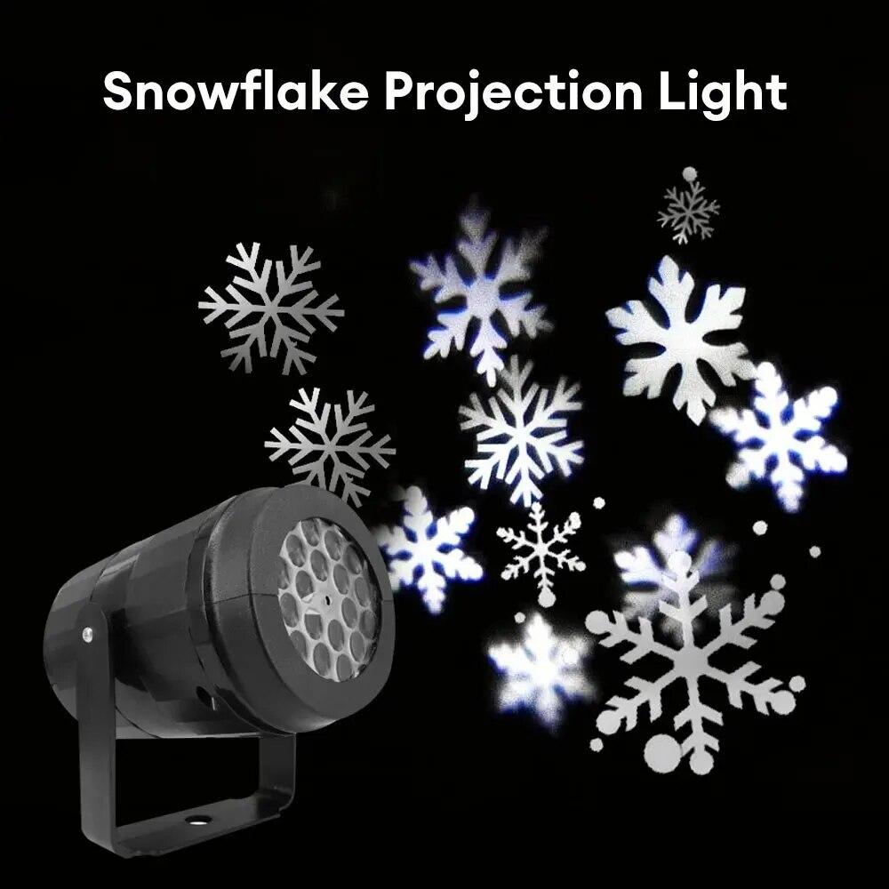 LED Projector Night Light Snowflake Projector Outdoor Lamp 360° Rotating Home Festivals Party Decoration