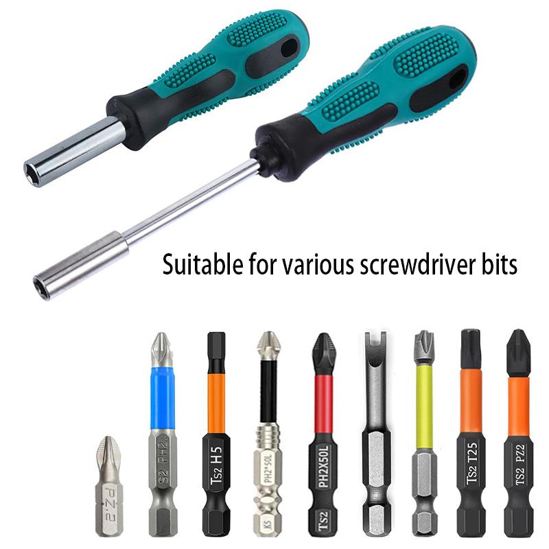 1 piece 1/4-inch drive magnetic screwdriver holder, screwdriver drive handle, 6.35 mm hex drive, 5-inch or 8-inch length