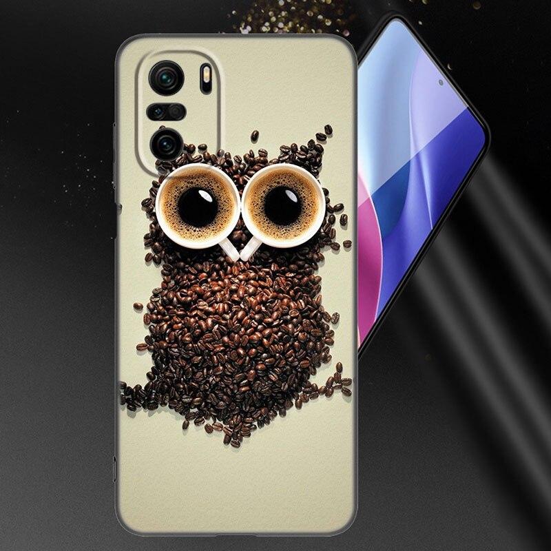 Coffee Wine Cup Phone Case For Xiaomi Mi POCO X3 NFC GT M4 M3 12 11T 10T Pro A3 11 Lite NE 5G 12X 11i F3 Soft TPU Black Cover