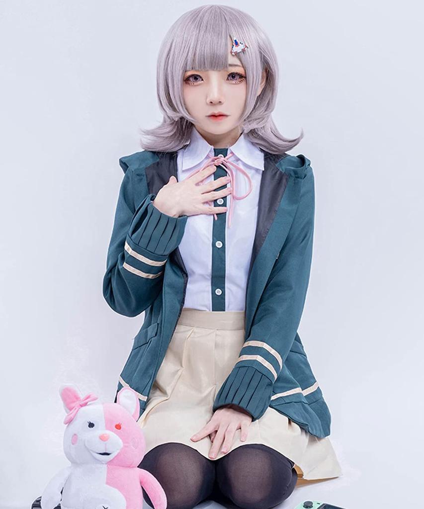 [Milky Time] Chiaki Nanami Cosplay Costume Set from Super Danganronpa (XL) with Wig for Halloween
