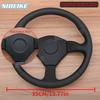 JDM Competition Leather Steering Wheel Universal 14inch Racing Sports Steering Wheel