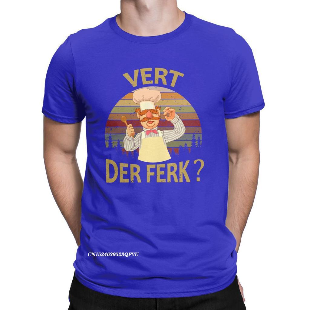 Men T-Shirts Vert Der Ferk Cook Swedish Chef Casual T Shirts Graphic Cooking Culinary T Shirts EMO Clothes Printed