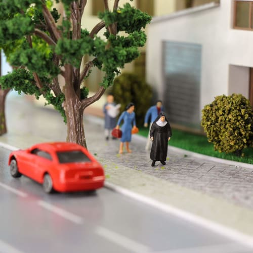 Scenery Collection, 1:87 Scale Painted Figures, 30 Pieces, for Miniature Gardens, Decorations, Railway Models, Building Models, Dioramas, P8721