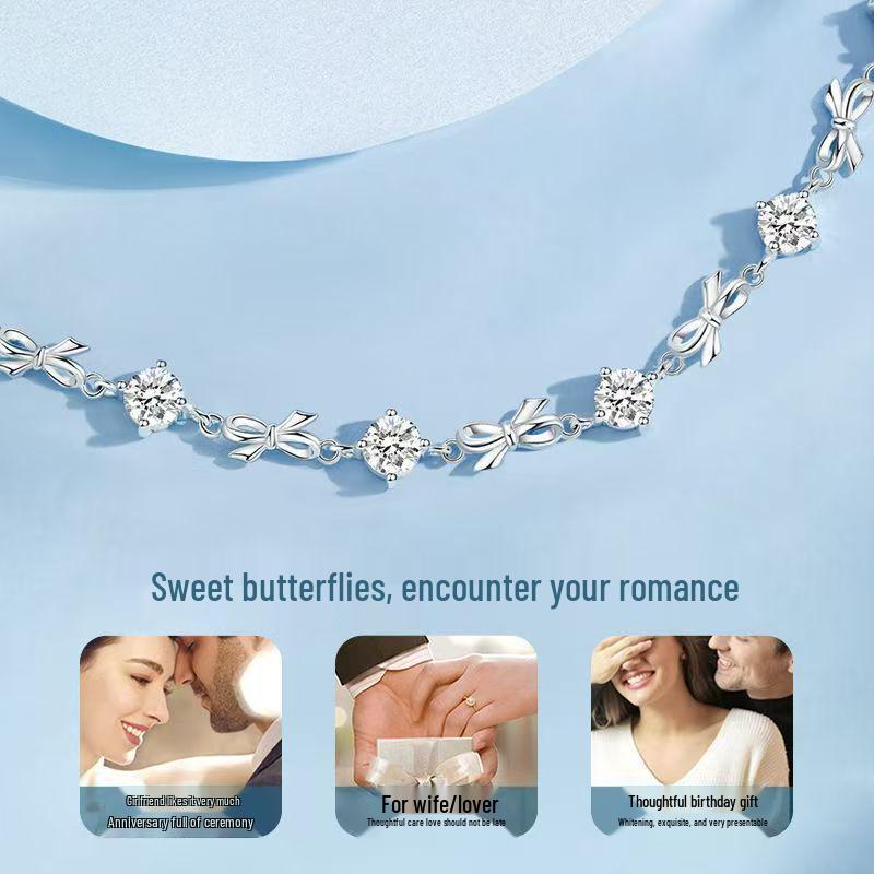 Luxury Sparkling Princess Bow Bracelet - High-End Valentine's Day Gift for Girlfriend