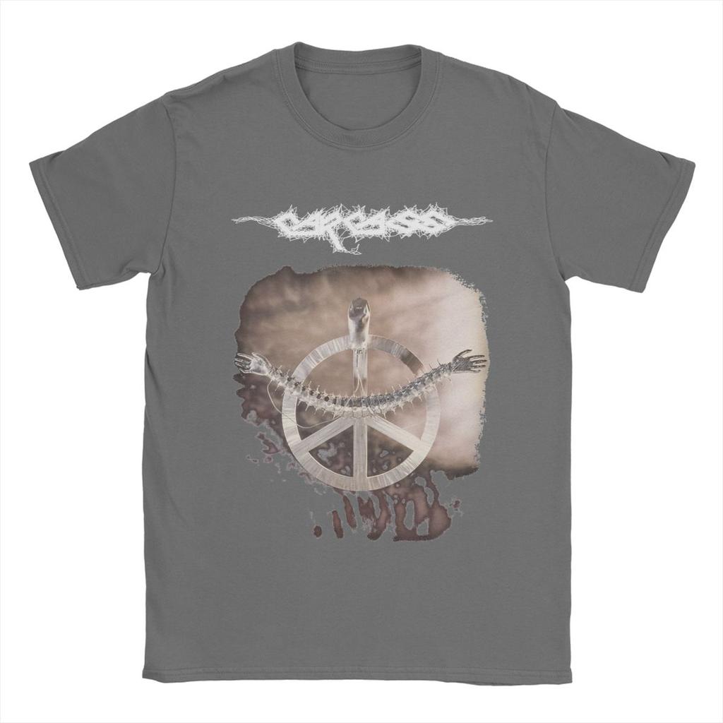 Men's Carcass Heartwork T Shirt 100% Cotton Tops Vintage Short Sleeve Crewneck Tees Printed T-Shirt