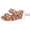 Fashion Denim Checkered Wedge Heel Sandals for Women Summer 2025 New Fashion Chunky Platform Sandals Woman Thick Bottom Outdoor Slippers