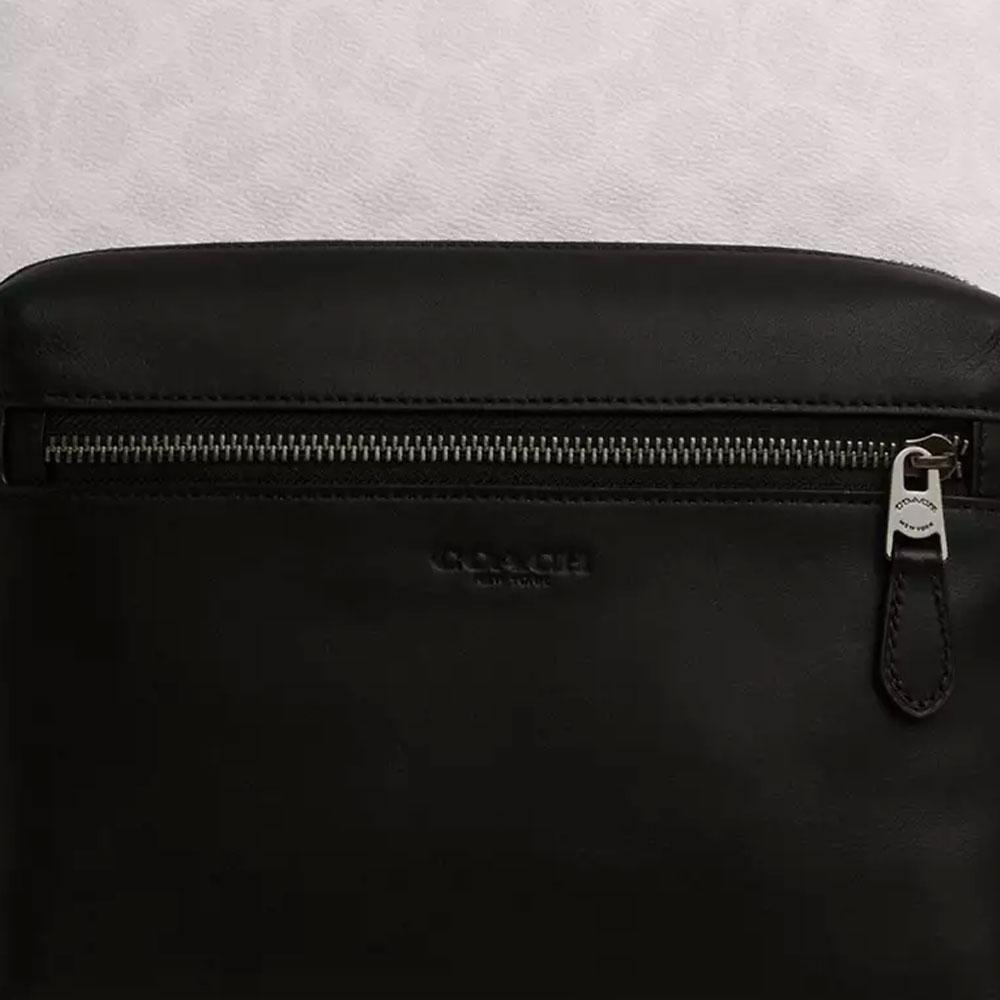 Coach 32 Logo Print Smooth Calfskin Backpack Large Men Backpack Pink Black CV925-QBMQV