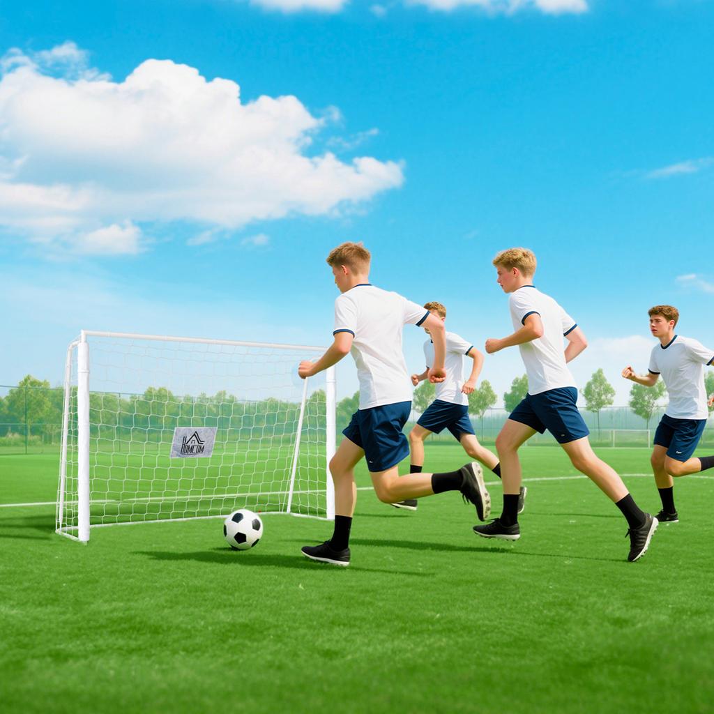 Soccer Goal for Kids, Target Marking, Shock-Absorbing Sleeves, Garden, 186x123cm, White