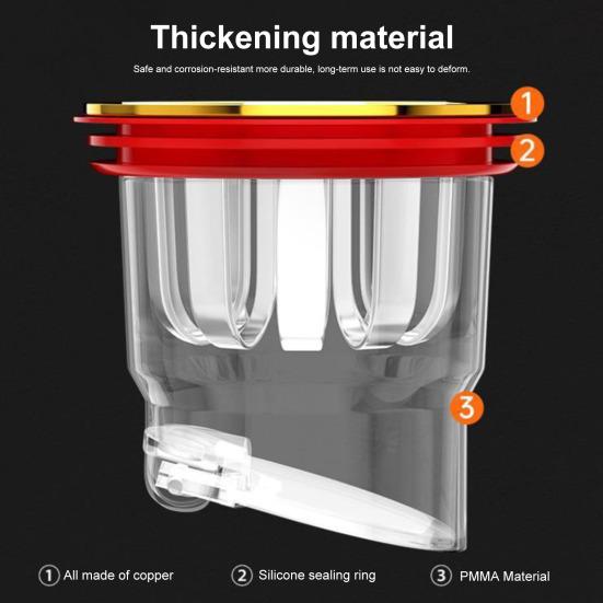 Odor Proof Floor Drain Core Odor Install Proof Valve Easy Anti-overflow Magnetic Levitation Seal