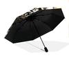 1 PC Automatic Folding Umbrella - White Tiger with Falling Leaves Pattern, Portable & Foldable Design with 8 Ribs, Christmas Birthday Gifts
