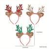 1Pc Christmas Cute Deer Antler Bell Plastic Headband for Holiday Parties, Living Room Window, Glass Door