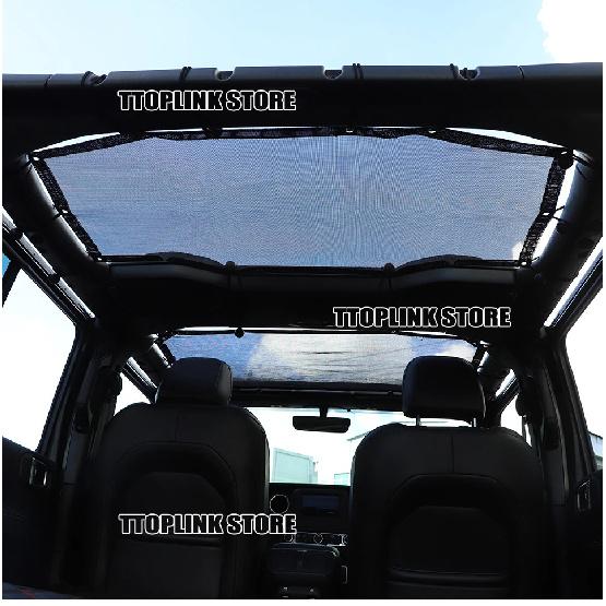 Car Roof Sunshade Sun Protection Thermal Insulation PVC Mesh Exterior Accessories Fit for Jeep Wrangler JL 2018 Up 4 Door