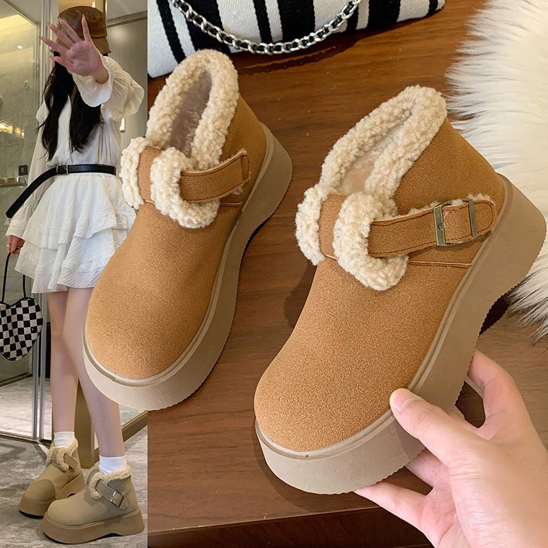 Winter Women'S Platform Snow Boots Fashion Thick-Soled Fleece-Lined Cotton Shoes For Woman Comfort Warm High-Top Boots For Women
