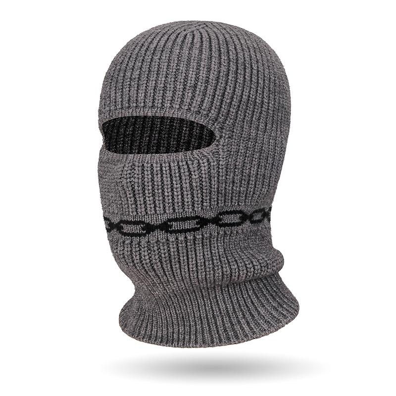 Winter Knitted Coldproof Warm Cap Women Men Masked Riding Cap