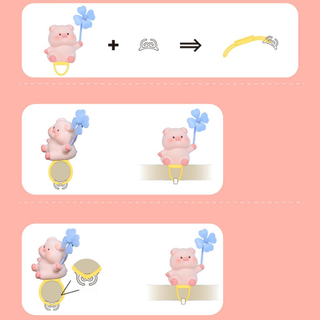 Cute Handlebar Ornament Adorable Attractive Animal Shape Motorcycle Bike Handlebar Decoration Pig
