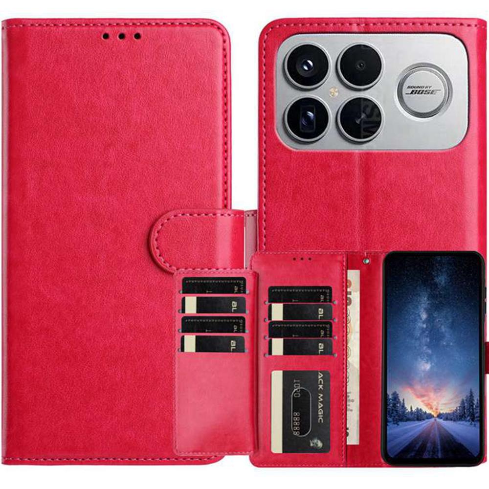 For Xiaomi Redmi K90 5G Wallet Phone Case Stand PU Leather Folio Flip Cover with 8 Card Slot