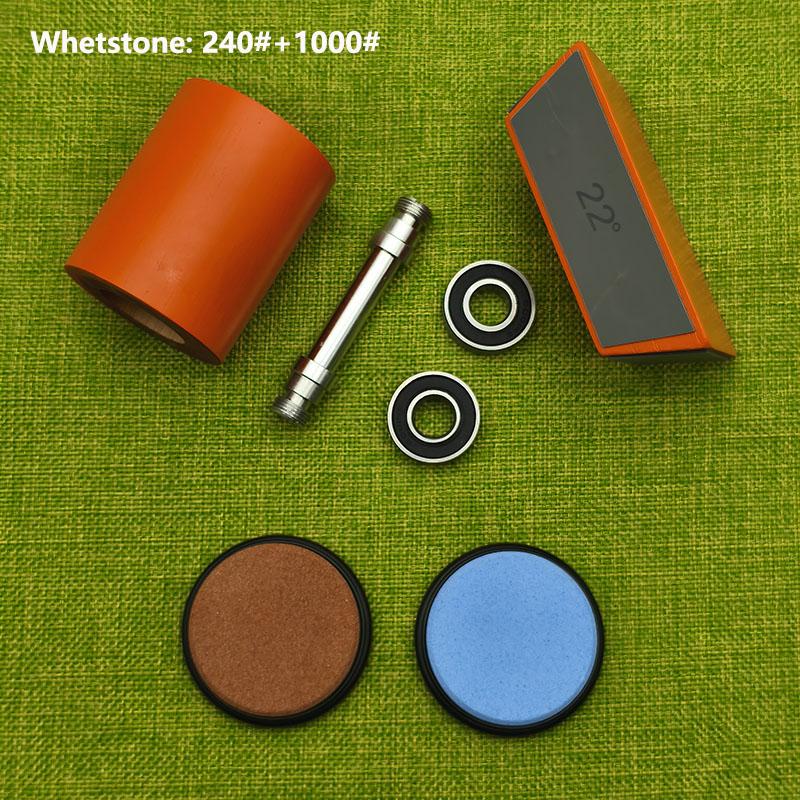 Professional Orange Roller Knife Sharpener Wooden Roller Knife Sharpener Magnetic Quad 15/18/20/22° Kitchen Sharpening Tool Set