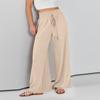 Women's Casual Fashion Colour Cotton Linen Casual Pants Wide Leg Trousers Sweatpants With Pockets