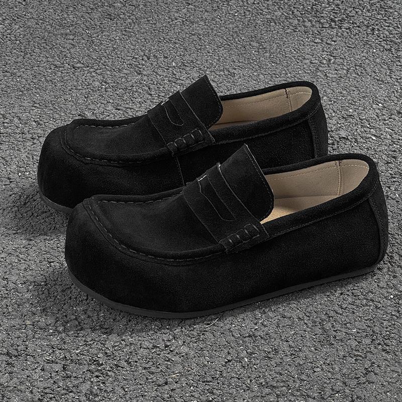 

Boutique Outdoor Fashi Autumn Men Frosted Wide Foot Simple High-end Fashi Comfortable Casual Lazy Shoes 38 чёрный