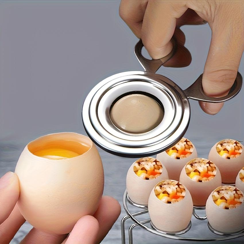 1PC Stainless Steel Manual Egg Opener - Ideal Kitchen Gadget for Home Dining Rooms To Easily Break Perfect Eggs