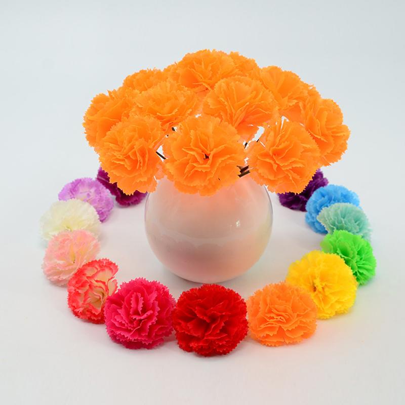 50Pcs Marigold Flower Heads Bulk Indian Silk Artificial Flower for Diwali Diy Wreath Garland Craft Home Room Wedding Party Decor