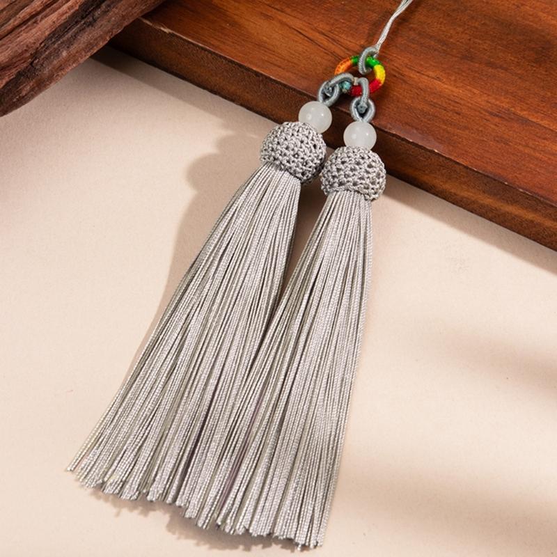 Lightweight Keychain with Double Tassels Multipurpose Vertical Tassels Decoration for Keys Purses Backpacks