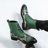 202546 large size autumn and winter new leather boots fashionable men's high-top shoes trendy British style pointed short boots