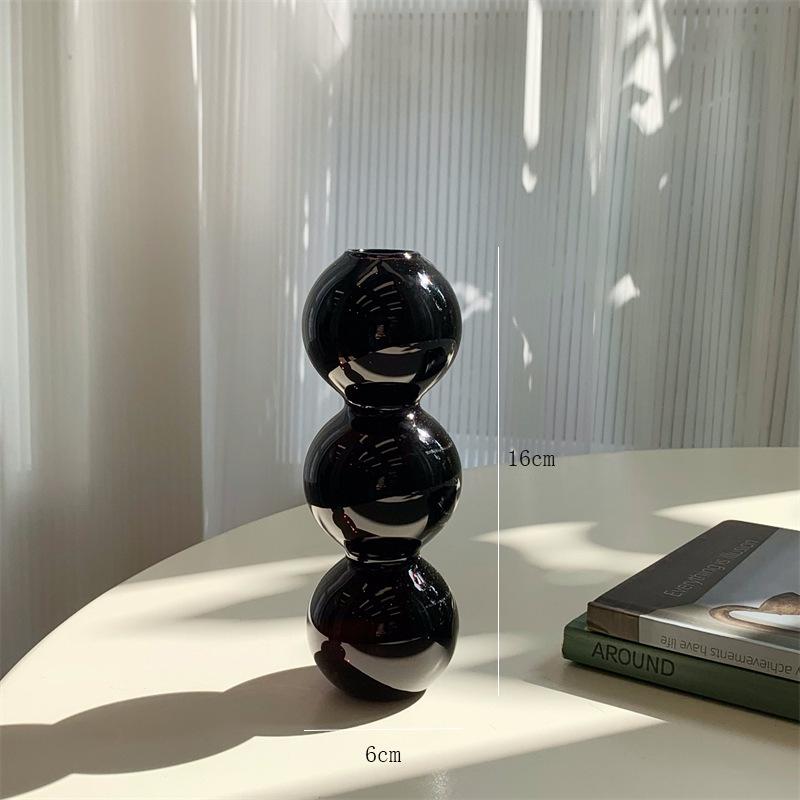 Скандинавский черный стеклянный подсвечник - Роскошный домашний декор для стола в гостиной