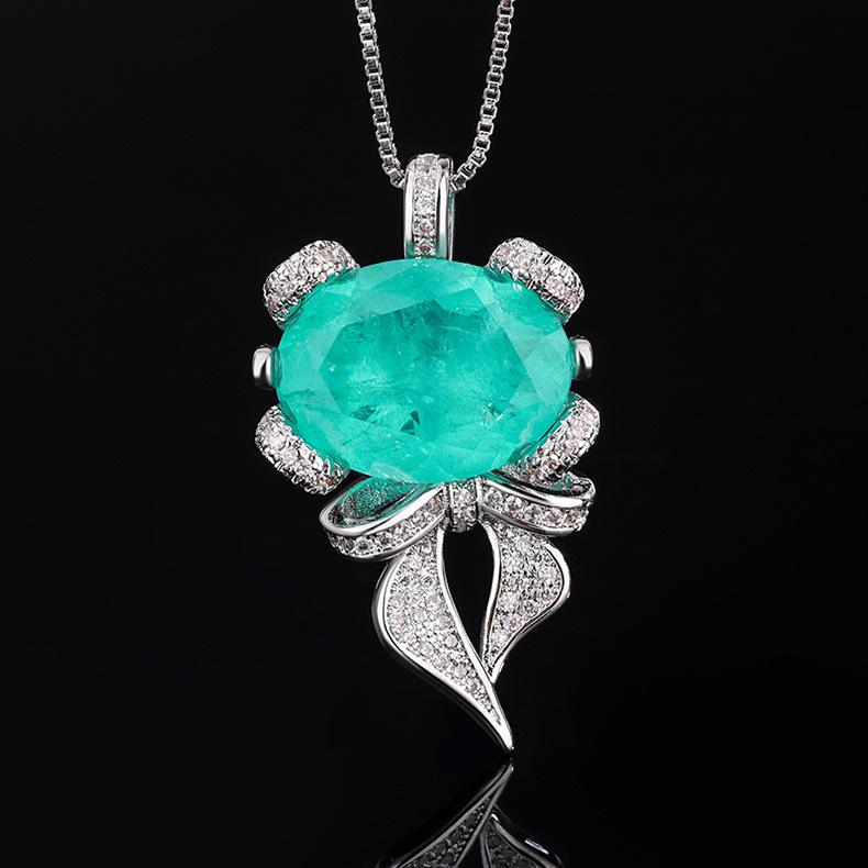 

Кольцо с подвеской Versa Vintage Imitation Paraiba Paran Blue Set Gemstone Collar Color Treasure Adjustment Ring