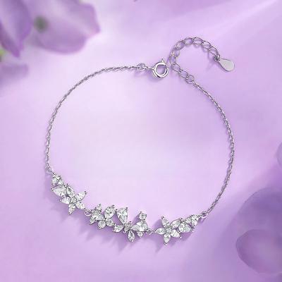 Wisteria Flower Smile Bracelet Women's Light Luxury Sweet Gentle Jewelry Gift for Girlfriend