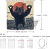 Lustiger Schwarzer Kater Duschvorhang, Coole Japanische Lustige Tier-Thema Badezimmer Dekoration mit Haken