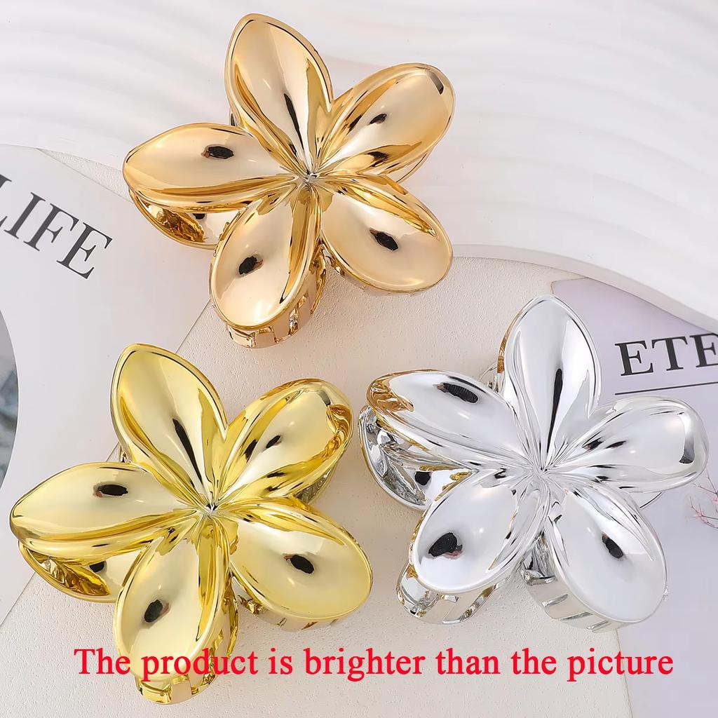 1/2Pcs Gradient Colored Flower Acrylic Hair Claws Clip Women Girls Sweet Hairpins Beach Hawaiian Style Hair Accessories