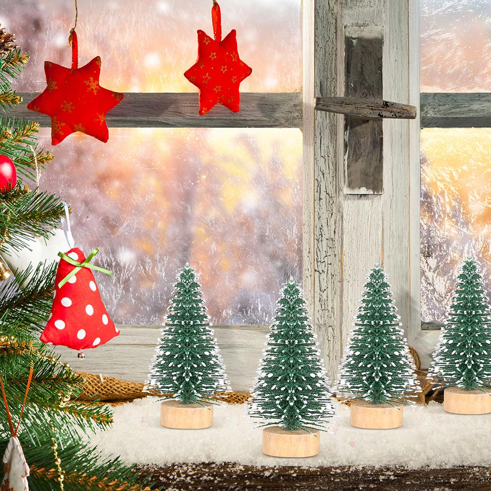 12 Pcs Fake Cedar Tree Mini Xmas Decor Desktop Pine Ornament Home Mini Tree Craft Centerpiece for