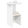 Side Table White Ø 39.5 X 55 Cm Engineered Wood