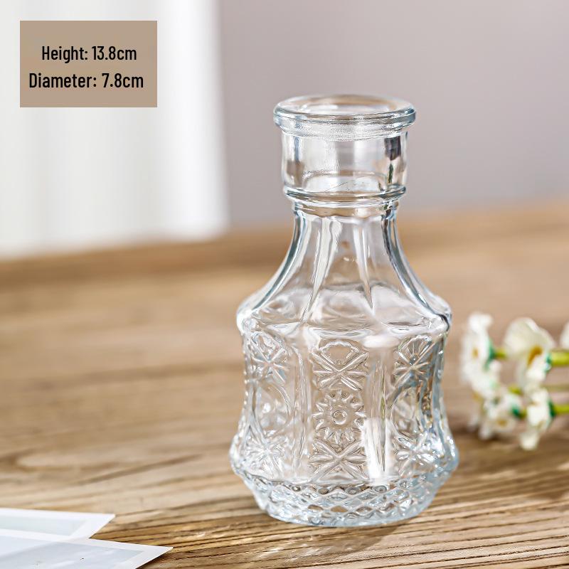 Small French Retro Glass Vase for Flowers and Hydroponics