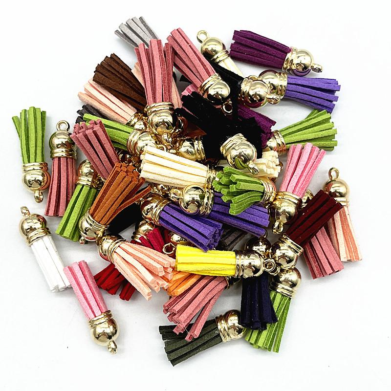 New 10pcs 38mm Vintage Leather Tassels DIY Keychain Cellphone Straps Pendant Tassels for Jewelry Earrings Findings Accessories