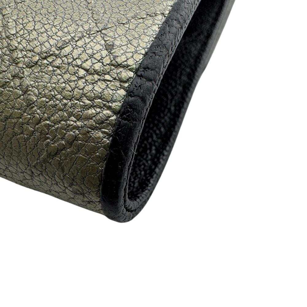 CHANEL quilting Bicolole leather Purse Silver leather Used