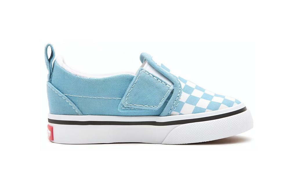 Vans Slip Resistant, Abrasion Resistant, Breathable Low Top Skateboard Shoes White Blue Plaid Infant And Toddler VN0A348830Y