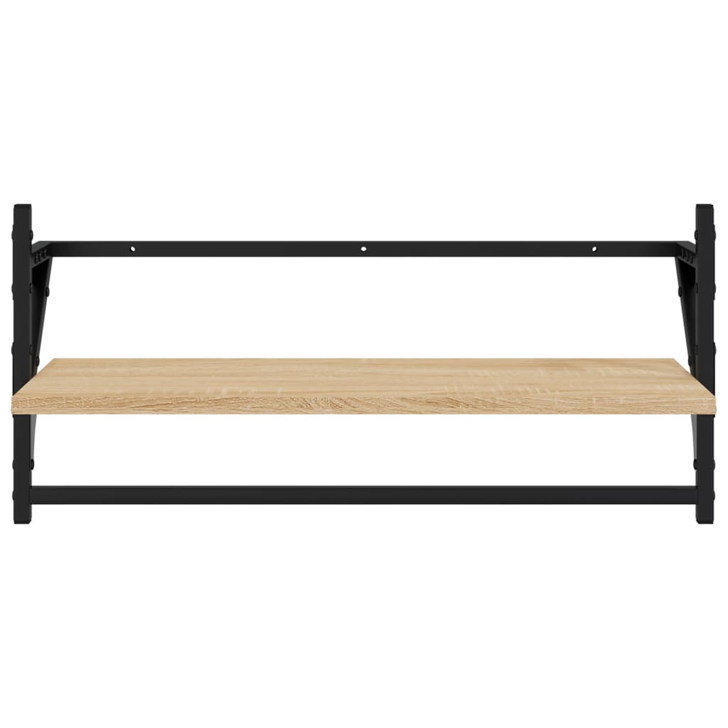 6 Piece Wall Shelf Set with Bars Sonoma Oak Wood Based Material
