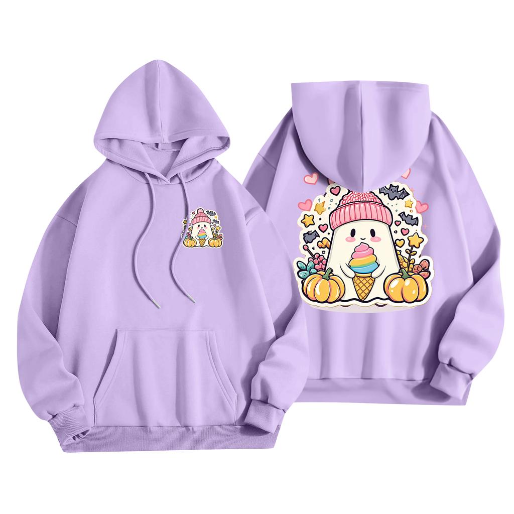 Children's Casual Fashion Halloween Print Long-Sleeved Hooded Sweatshirt