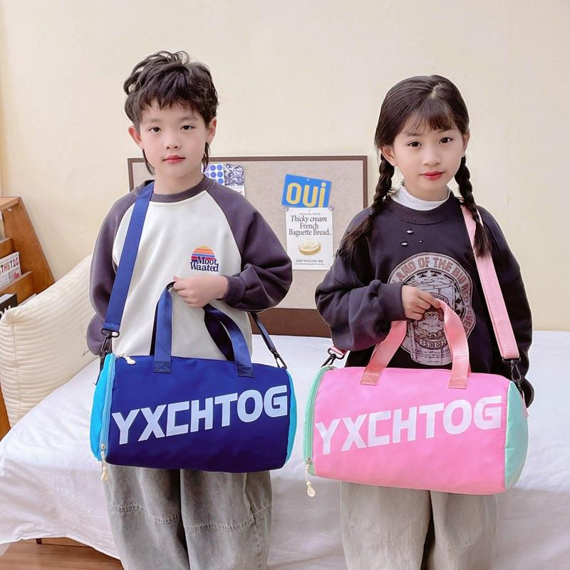Simple Contrasting Letter Color Large Capacity Children Handbag Shoulder