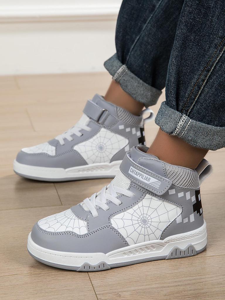 Dziecięce Wysokie Wodoodporne Buty Sportowe z Nadrukiem Pająka 2025