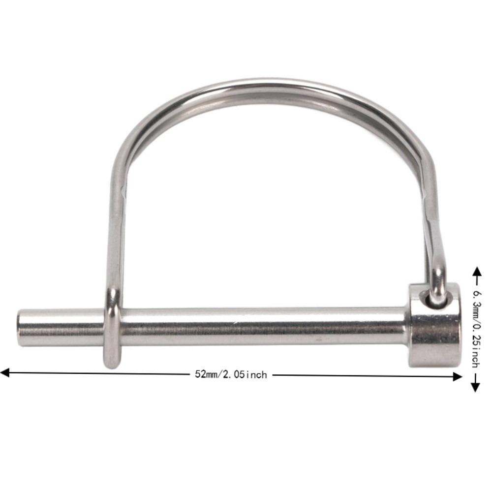 2PCS Silver Safety Coupler Pin 304 Stainless Steel Trailer Coupler Pin Practical Shaft Locking Pin
