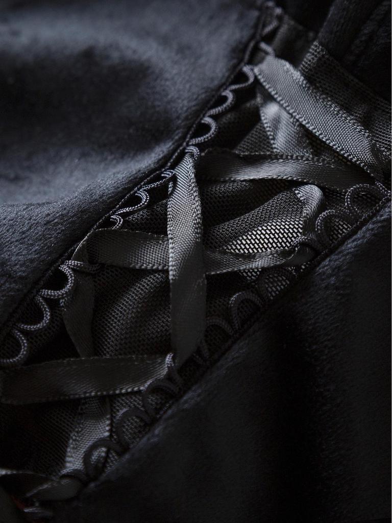 Damen Dunkel Samt Schnür-Camisole - Bügellose Erotische Dessous