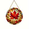 2D Flat Canadian Red Maple Leaf Acrylic Decoration Sign, Home Decor Plaque Hanging Wall Art Decorative Garden Decoration for Room Door Signs Hanging S