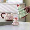 Presente para Namorada na Árvore de Natal Caneca com Tampa de Estrela, 340ml Caneca Festiva de Feriado para Café Recipiente para Bebidas Quentes Sazonais Cacau e Leite, Retrô