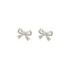 Korean Sweet Zircon Bow Stud Earrings - Elegant, Versatile Fashion Jewelry
