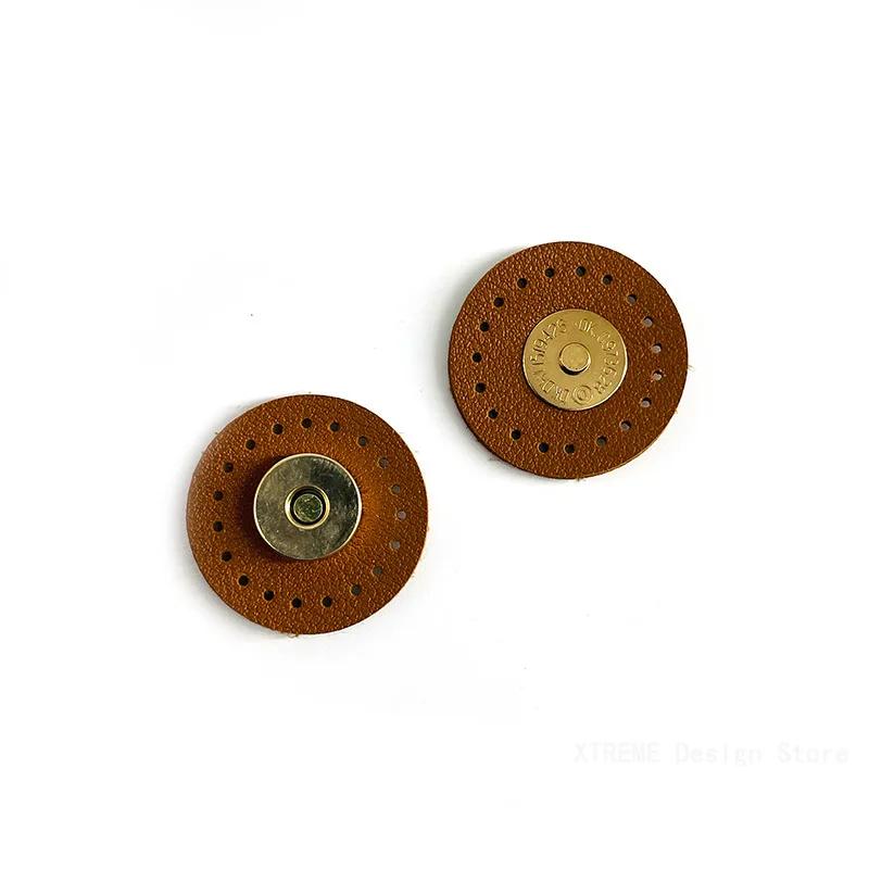 

3cm Circle Sew-on Bag Wallet Magnetic Buckle Leather Bag Snap Buttons Handmade DIY Patchwork Lock Accessories