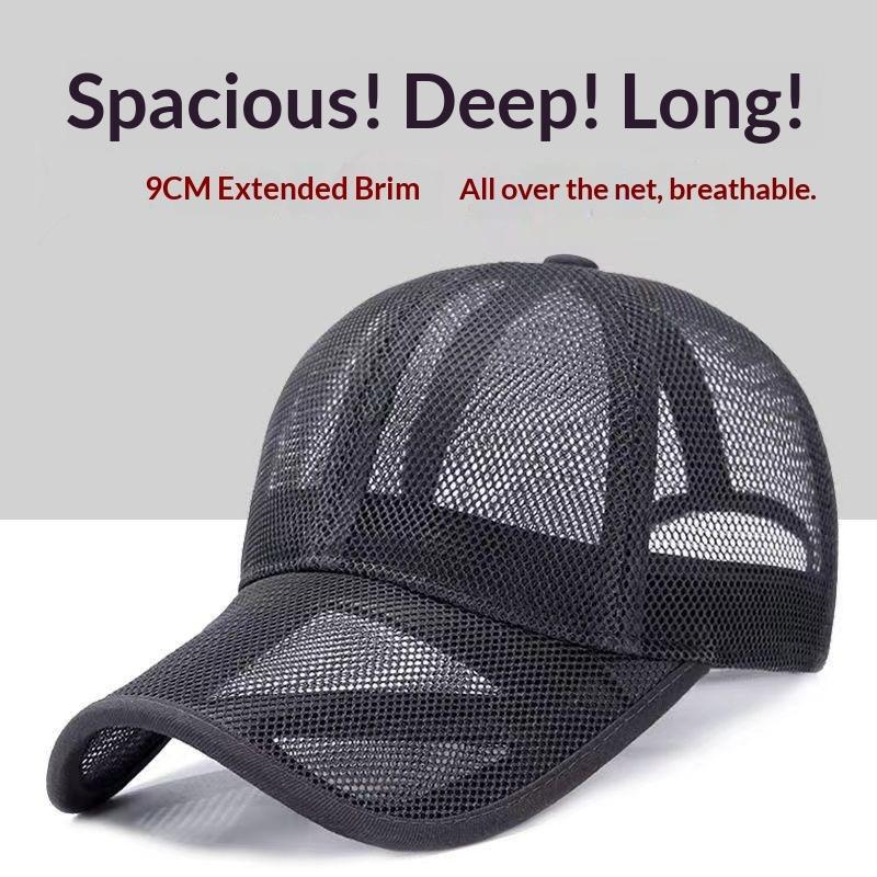 Men's Breathable Mesh Summer Cap - Hollow Visor Sun Hat for Middle-Aged Men, Outdoor UV Protection Baseball Cap