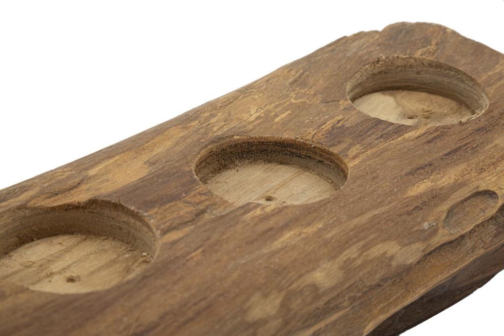 Candle Holder Teak Cm 51X14X6